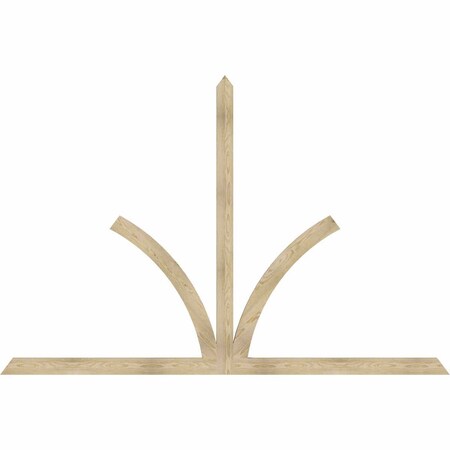 Ekena Millwork Richland Rough Sawn Timber Gable Bracket, Douglas Fir, 108"W x 72"H x 2"D x 4"F, 16/12 Pitch GBW108X72X0204RIC00RDF